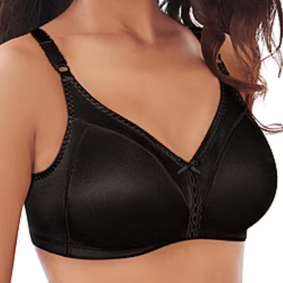 Bali Double Support Wireless Full Coverage Bra 3820 Black Size 42DD - Picture 1 of 8